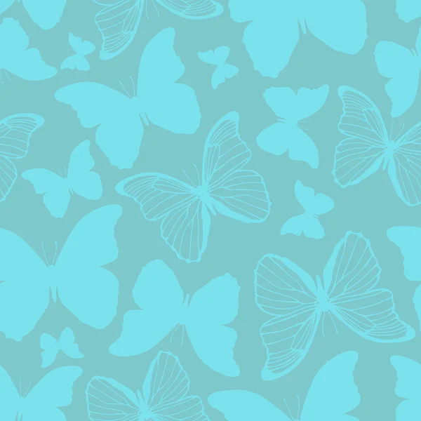Bezešvé vzor s dekorativní barevné motýly — Stockový vektor