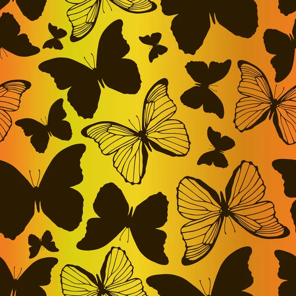 Seamless pattern with decorative butterflies — Stock Vector