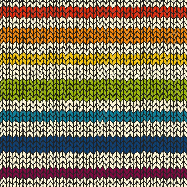 Seamless pattern with knitted stripes — Stock Vector