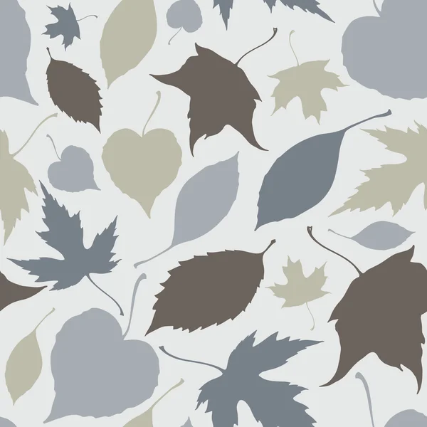 Seamless pattern with stylized silhouette leaves — Stock Vector