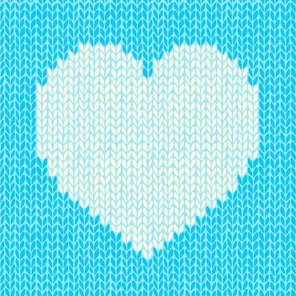 Vector seamless background with knitted heart — Stock Vector
