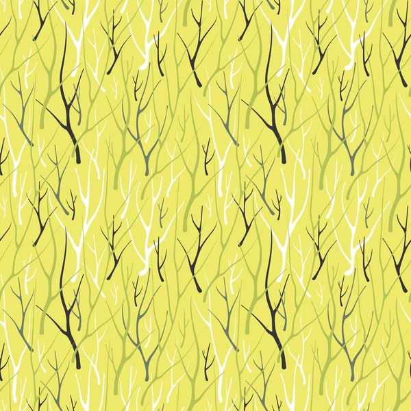 Modèle sans couture avec des branches de silhouette — Image vectorielle