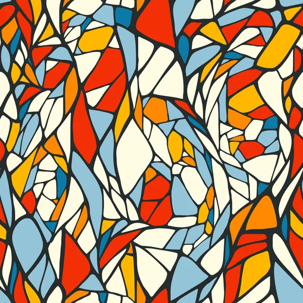 Бесшовный узор с ярким красочным ручным рисунком абстрактной геометрии — стоковый вектор