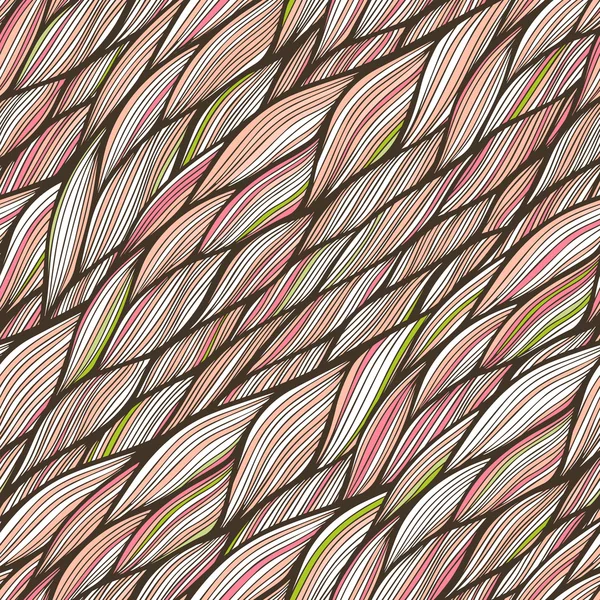 无缝模式用多彩的手画抽象波浪纹理 — 图库矢量图片