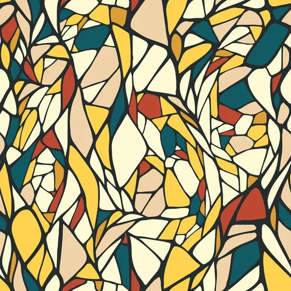 Бесшовный узор с нарисованным вручную абстрактным геометрическим орнаментом — стоковый вектор