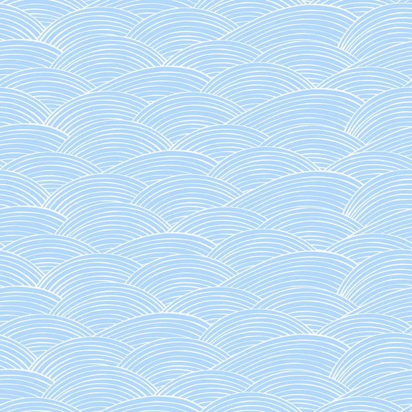 用一只手的无缝模式绘制抽象波浪纹理 — 图库矢量图片