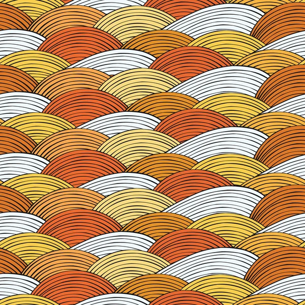 Patrón sin costura con textura de ondas abstractas dibujadas a mano — Vector de stock