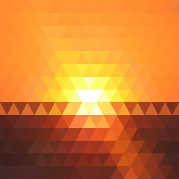 Abstracte zonsondergang meetkundige driehoek achtergrond — Stockvector