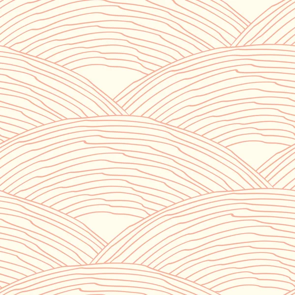 Pola mulus dengan tekstur skala gelombang corat-coret abstrak - Stok Vektor