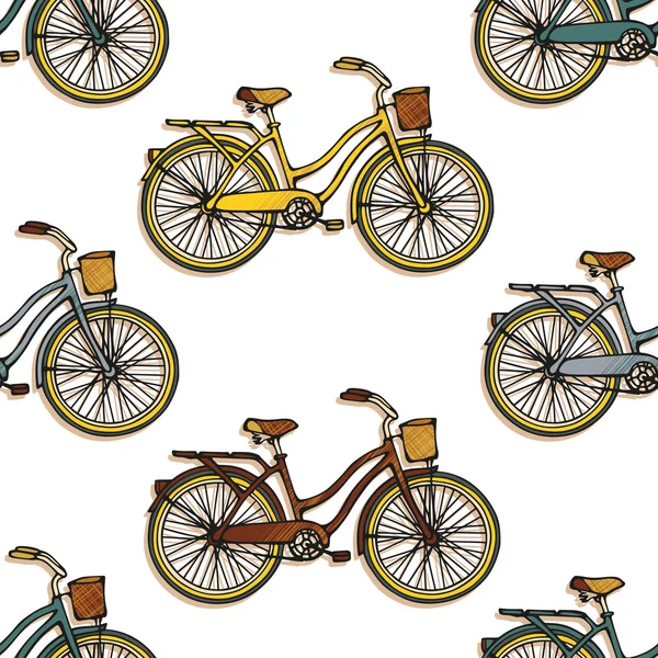 Patrón sin costuras con bicicletas — Vector de stock