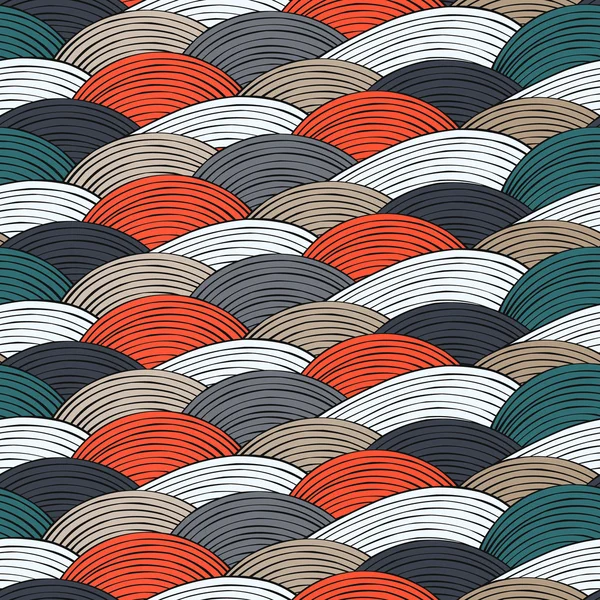 Nahtloses Muster mit abstrakten dekorativen Wellen — Stockvektor