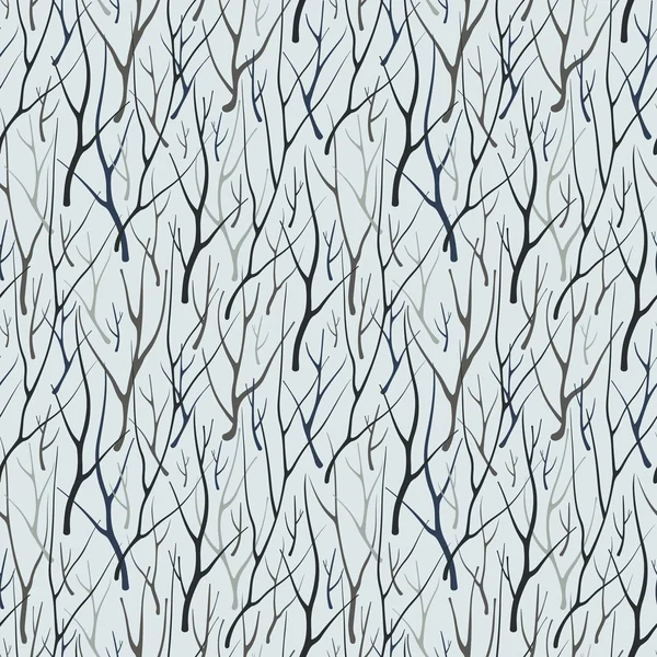 Nahtloses Muster mit handgezeichneten Silhouettenzweigen — Stockvektor