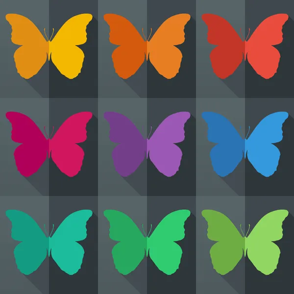 Modèle plat sans couture avec des papillons — Image vectorielle