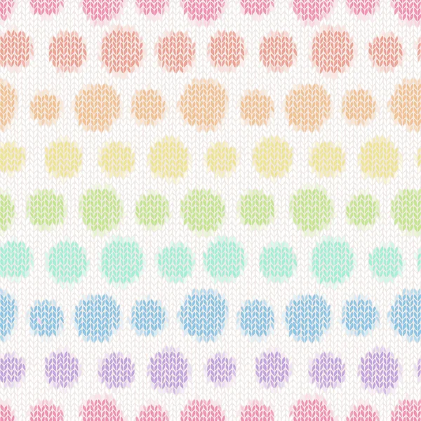 Seamless pattern with knitted polka dots. Textile texture — Stock Vector