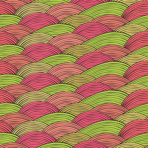 Patrón sin costuras con textura de ondas decorativas abstractas — Vector de stock