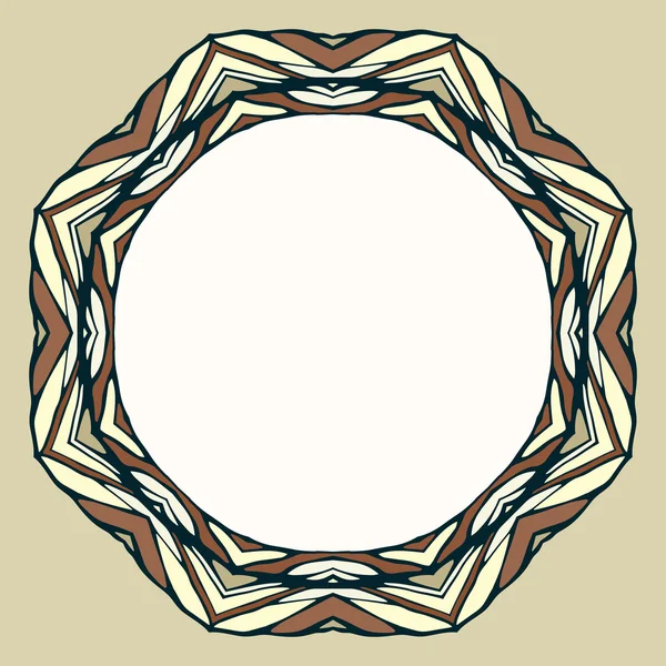 Ethnische runde ornamentale Rahmen, abstrakter Hintergrund — Stockvektor