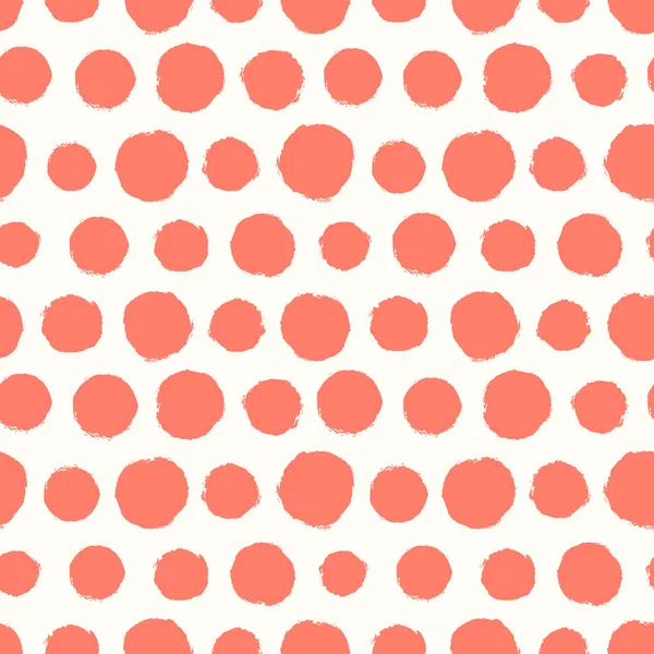 Seamless pattern with painted polka dot texture — Stock Vector