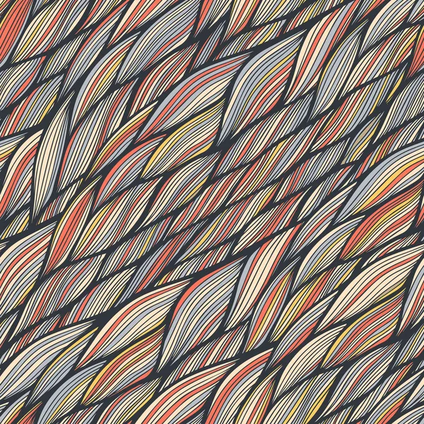 Patrón sin costura con textura de ondas abstractas dibujadas a mano — Vector de stock