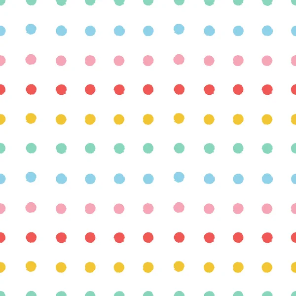 Painted polka dots seamless pattern — Stock Vector