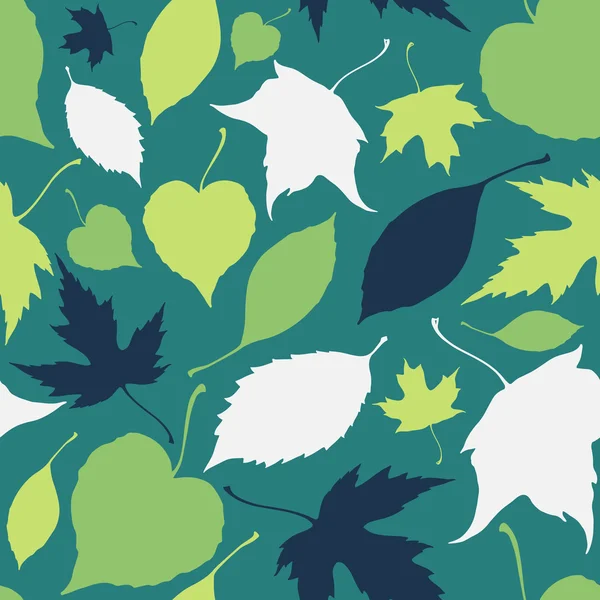落ち葉とのシームレスなパターン。秋の背景 — ストックベクタ
