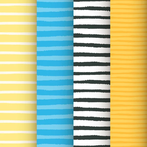 Painted stripes seamless patterns set — Stock Vector
