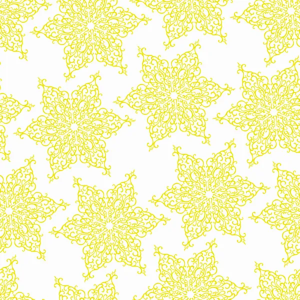 Seamless pattern with decorative doodle ornamental stars — Stock Vector