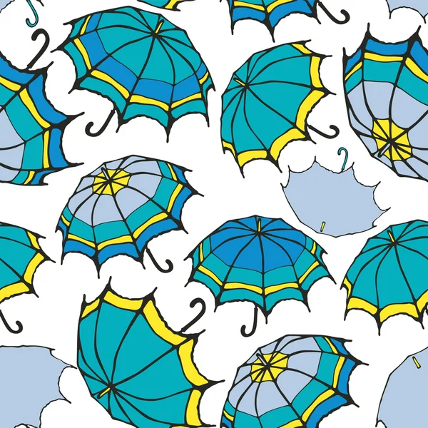 Seamless mönster med dekorativa färgglada paraplyer — Stock vektor