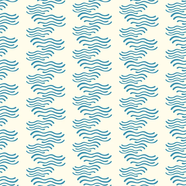 用一只手的无缝模式绘制波浪装饰 — 图库矢量图片