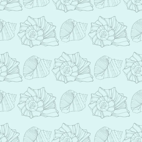 Seamless pattern with decorative shells — Stock Vector