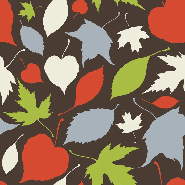 Seamless pattern with falling leaves — Stock Vector