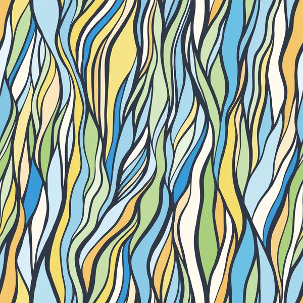 Doodle dalgalar süsleme ile Seamless Modeli — Stok Vektör