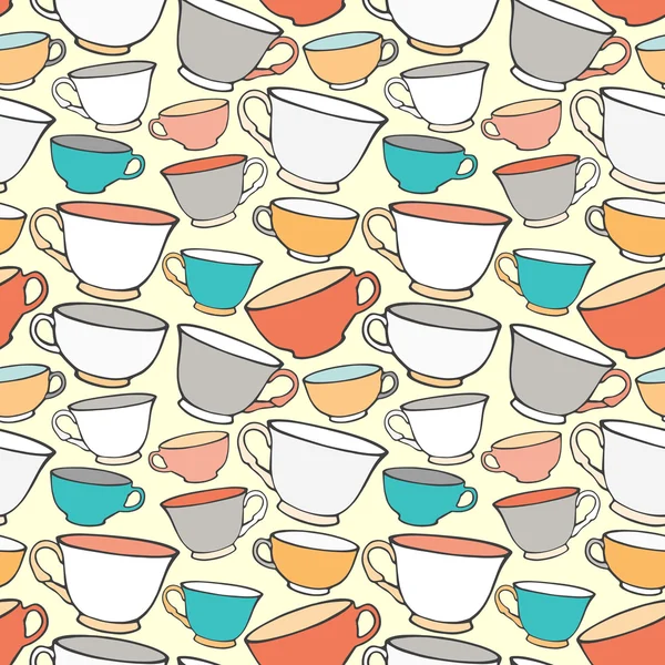 Seamless pattern with decorative cups — Stock Vector