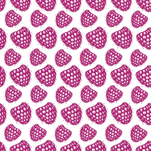 Seamless pattern with decorative raspberries — Stock Vector