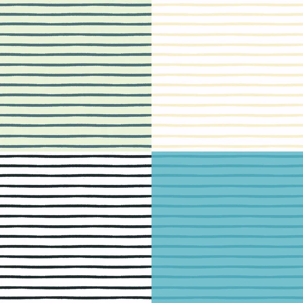 Seamless patterns set with painted stripes — Stock Vector