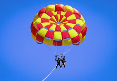 Balloon on the background of the sky, in the city , blue, design