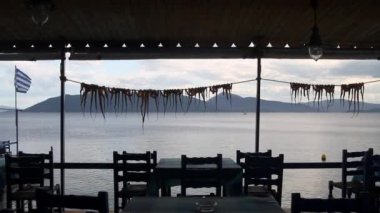 Denize yakın Yunan taverna kuru Ahtapot'un