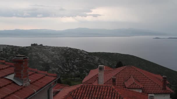 Blick vom alten Dorf über dem Meer — Αρχείο Βίντεο