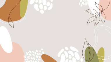 Soyut sanat afişi arkaplanı. El çizimi şekiller ve çizgi elementleri.