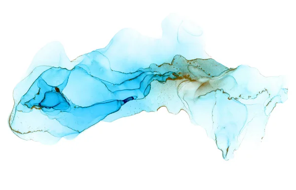 Niebieska ryba marmurkowy kształt atramentu izolowane na białym — Zdjęcie stockowe