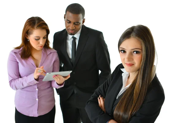 Succesvolle zakenvrouw en haar team — Stockfoto