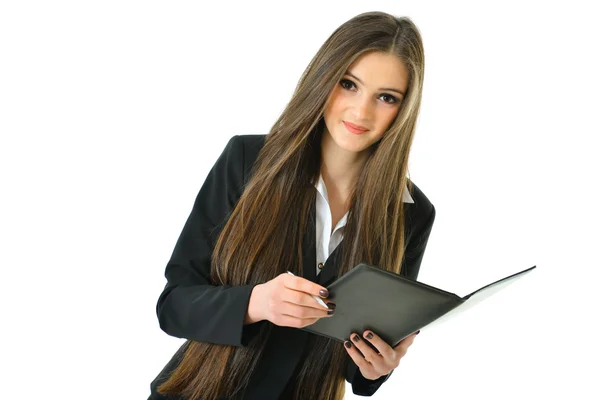 Business Woman holding documents — Stock Photo, Image