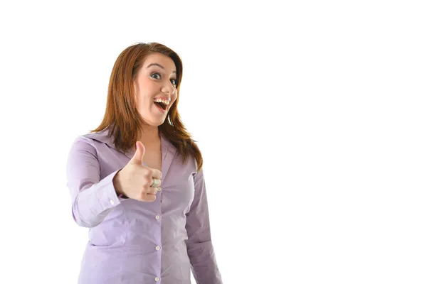 Excited Business Woman showing  Thumbs Up — Stock Photo, Image