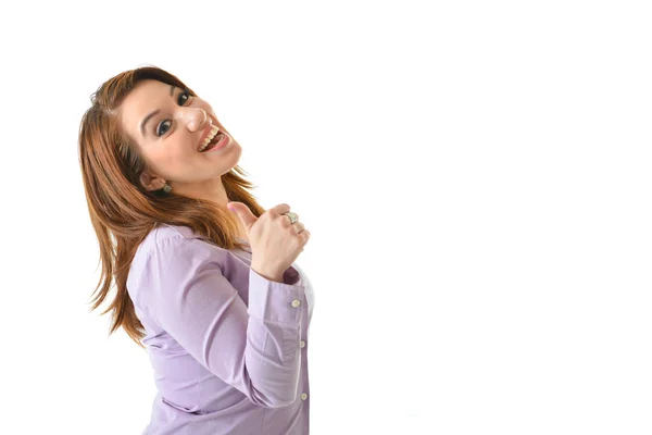 Excited Business Woman showing  Thumbs Up — Stock Photo, Image