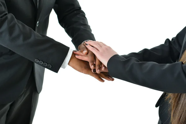 iş adamları birlikte ekip çalışması simgeleyen el koymak