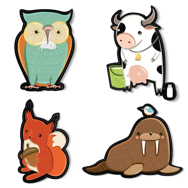 Niños animales — Vector de stock