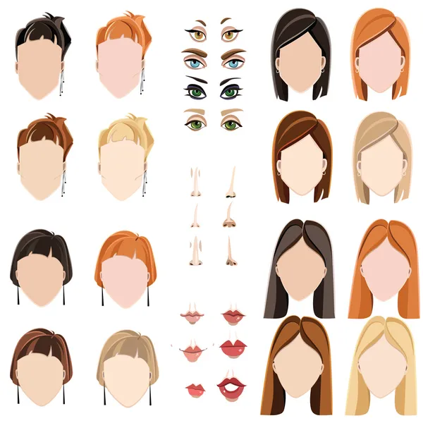 Visages de femmes — Image vectorielle