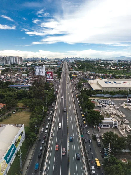 Sucat Paranaque Filipinas Aérea Slex Metro Manila Skyway Horizonte Combinado — Foto de Stock