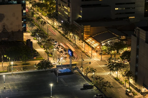 Metro Manila Philippinen Eine Gut Beleuchtete Kreuzung Geschäftsviertel Von Bgc — Stockfoto