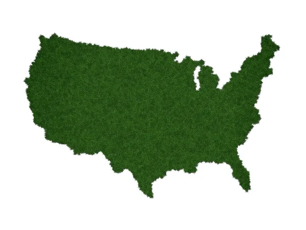 Map Continental Usa Made Grass Top View Environmental Ecology Sustainability — Stock Photo, Image