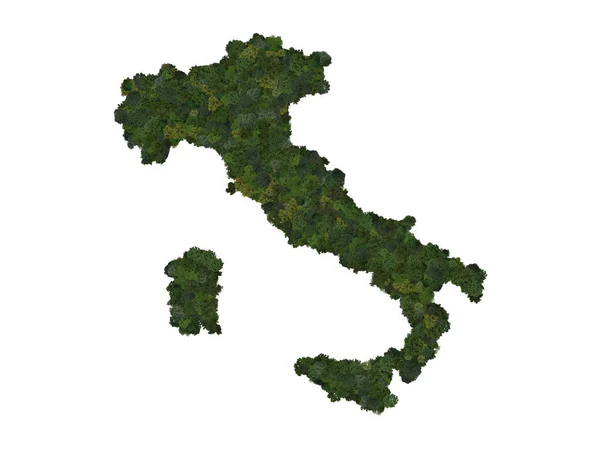 Top View Forest Trees Forming Map Italy Top View Environmental — ストック写真